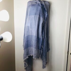 Zara Light Blue Striped Wrap Scarf
